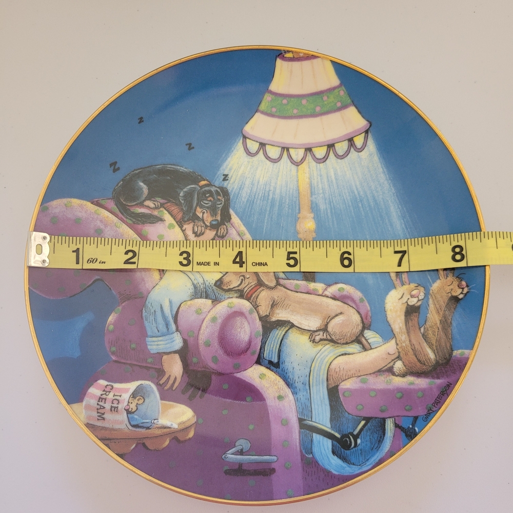 Gary Patterson Dog Art Collector Plate – 8" Funny Dachshund Scene - Picture 4 of 4